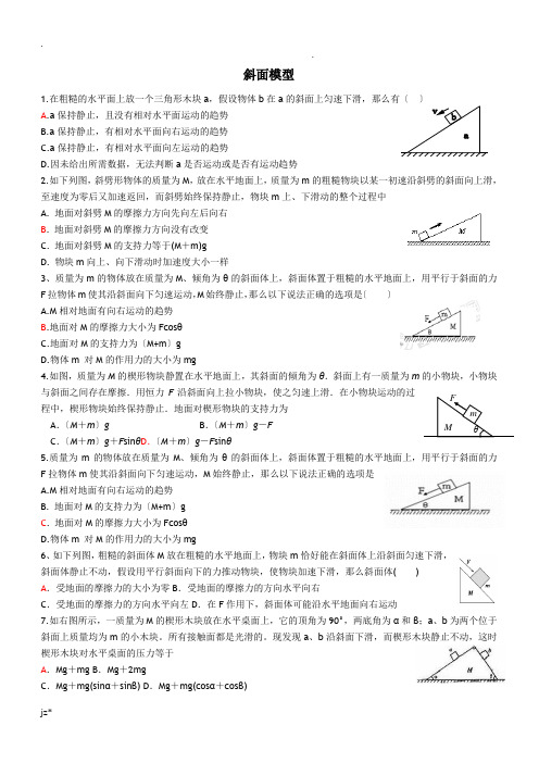 斜面模型整理