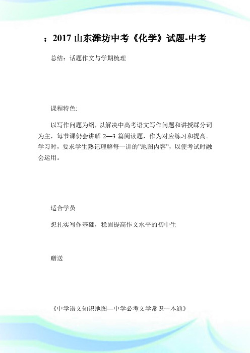 山东潍坊中考《化学》试题-中考 (2).doc