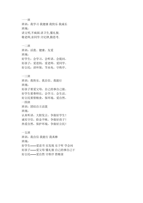 班训班规