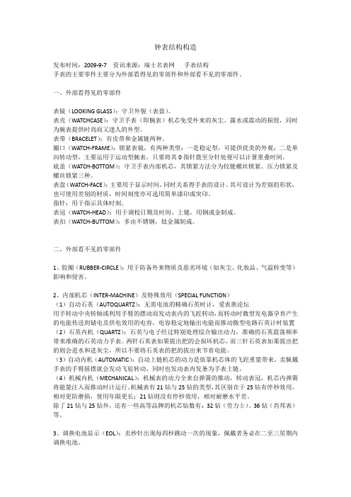钟表结构构造
