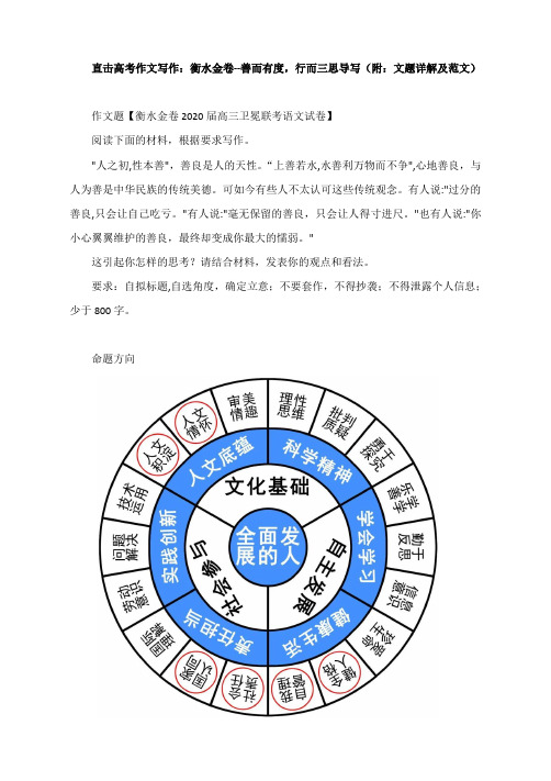 直击高考作文写作：衡水金卷--善而有度,行而三思导写(附：文题详解及范文)