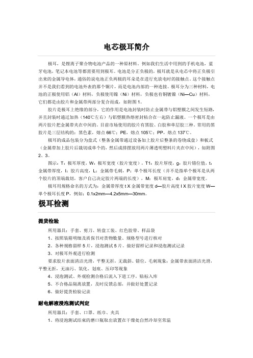 电芯极耳简介