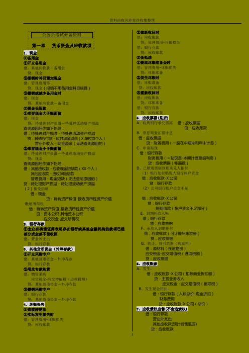 【公务员】会计分录大全(word格式合并))