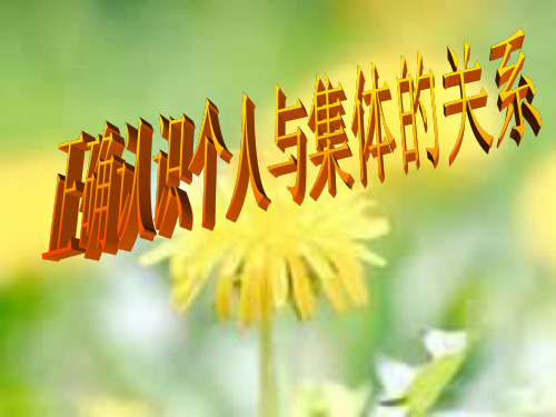 集体与个人的关系PPT教学课件