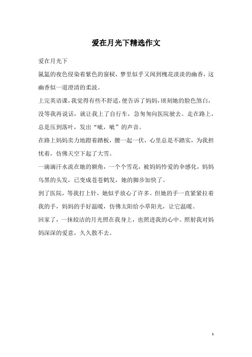 爱在月光下精选作文