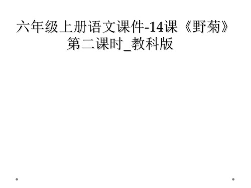 六年级上册语文课件-14课《野菊》第二课时_教科版
