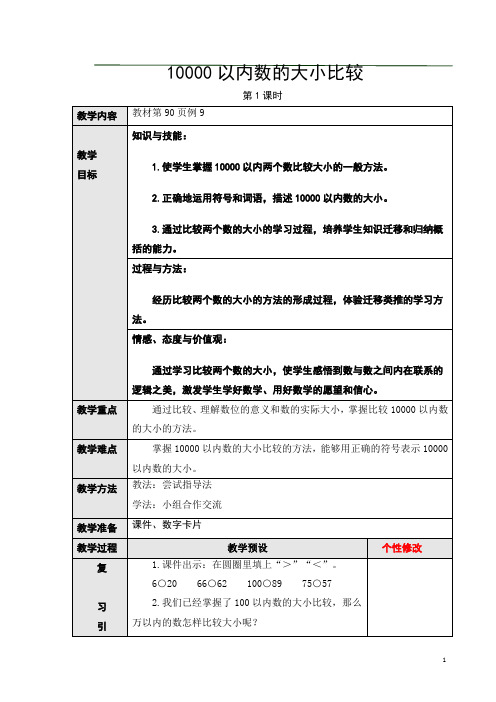 7.7、10000以内数的大小比较