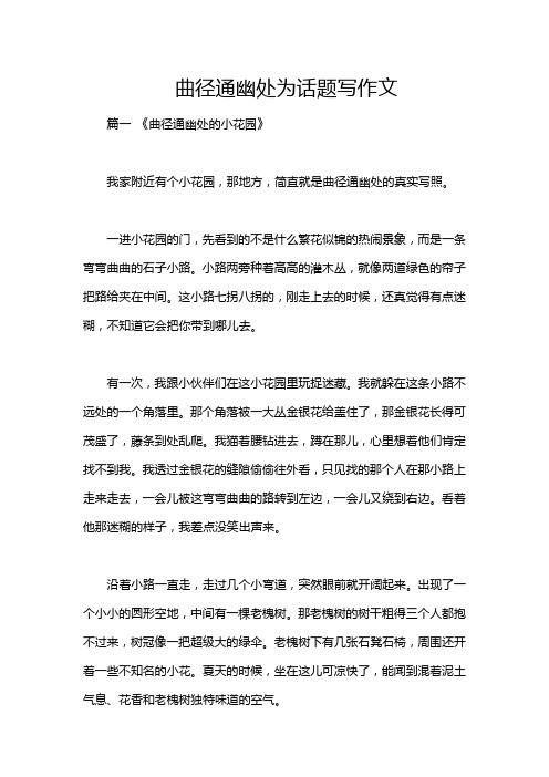 曲径通幽处为话题写作文