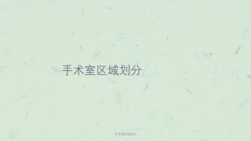 手术室区域划分课件