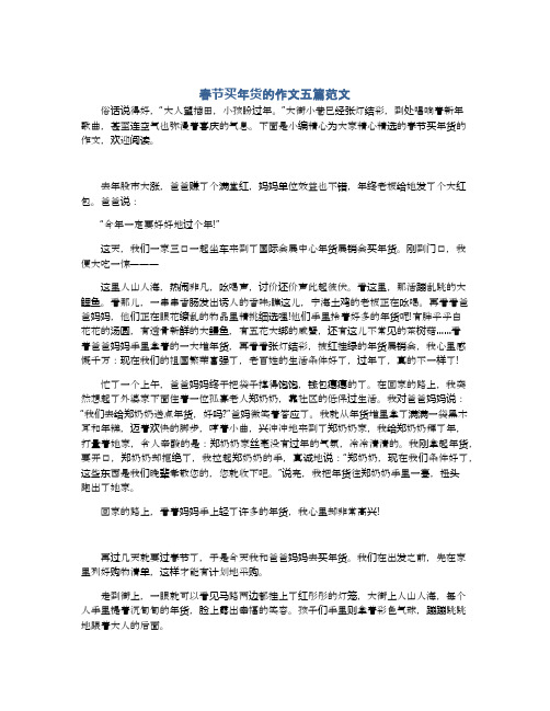 春节买年货的作文五篇范文