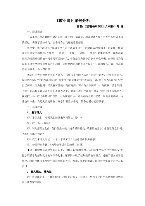放小鸟案例分析