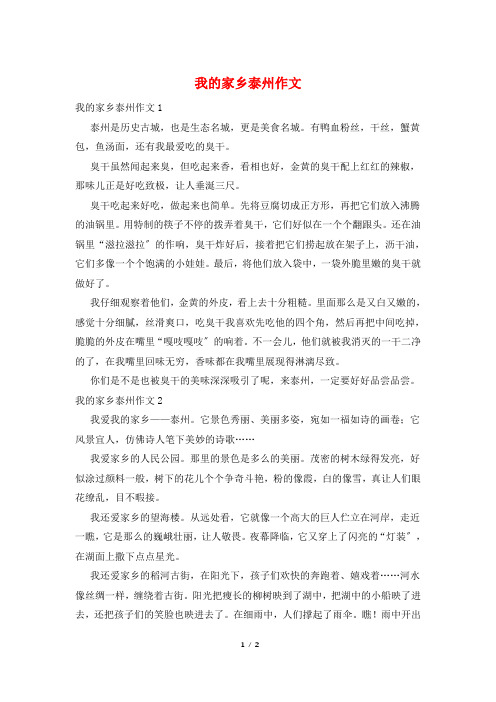 我的家乡泰州作文