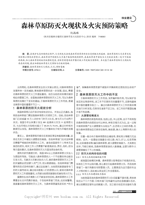 森林草原防灭火现状及火灾预防策略