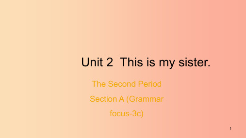 七年级英语上册 Unit 2 This is my sister The Second Period