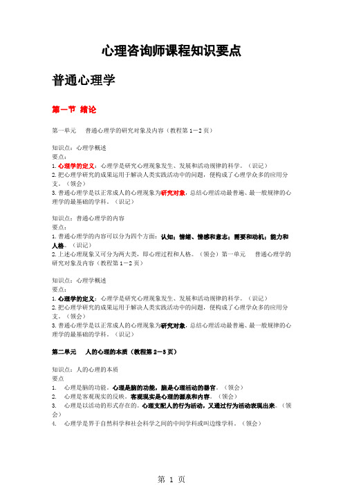 心理咨询师课程知识要点-103页文档资料