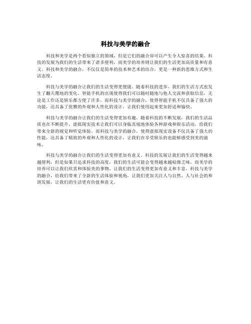 科技与美学的融合