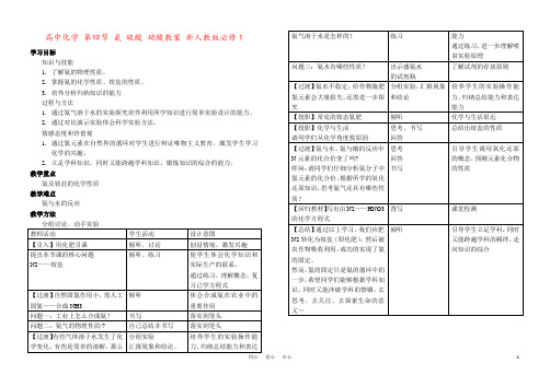 高中化学 第四节 氨 硫酸 硝酸教案 新人教版必修1