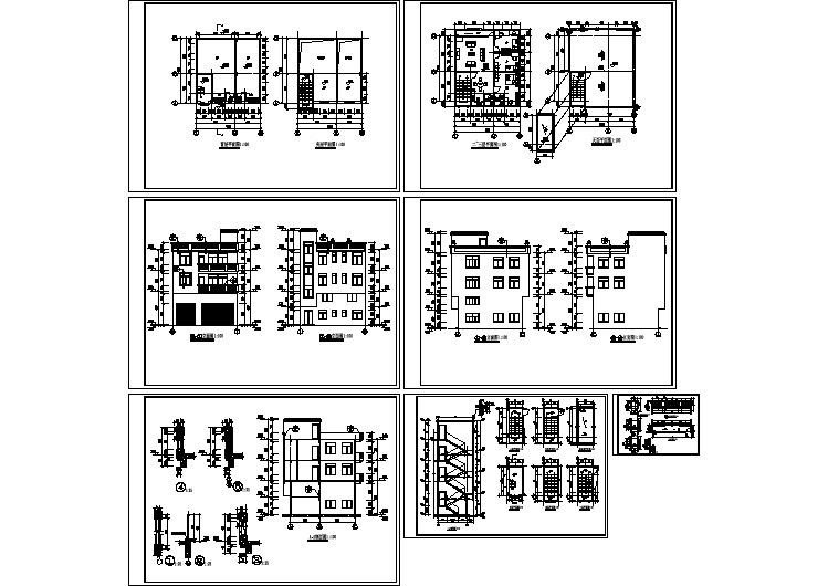 临街四层小住宅全套建筑设计施工图