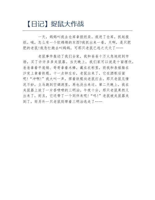 日记捉鼠大作战