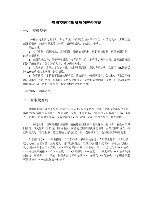 辣椒疫病和软腐病的防治方法