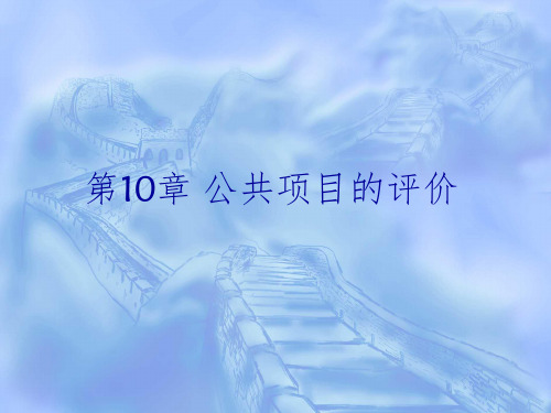 《公共项目的评价》PPT课件