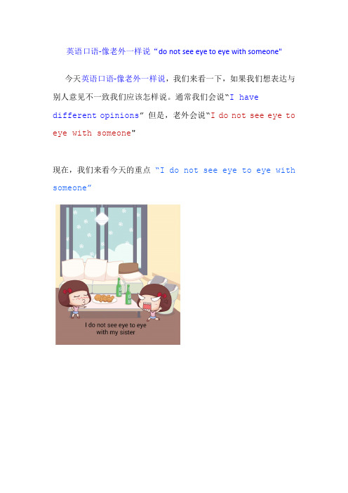英语口语 像老外一样说 do not see eye to eye