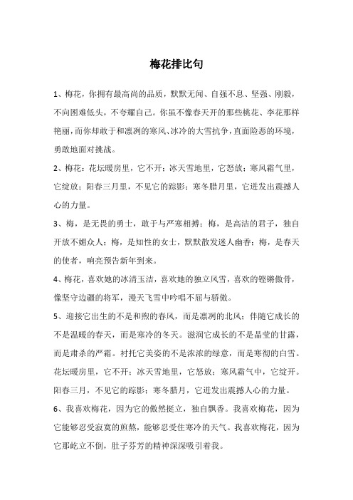 梅花排比句