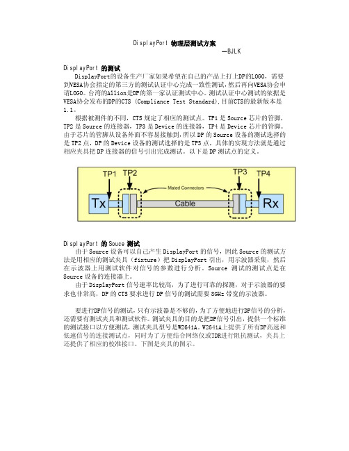 DisplayPort 物理层测试方案