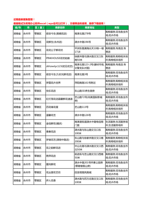 2020新版湖南省永州市花卉工商企业公司商家名录名单黄页联系方式电话大全388家
