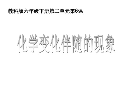 六年级下册科学课件2.6化学变化伴随的现象 教科版(共48张PPT)