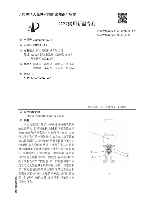 一种减速机轴端联轴器的改进结构_CN209539976U