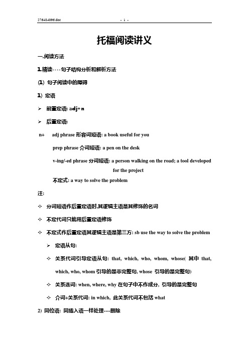 IBT阅读讲义