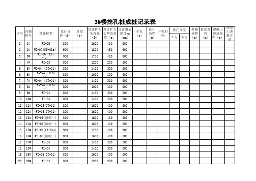 人工挖孔桩记录表