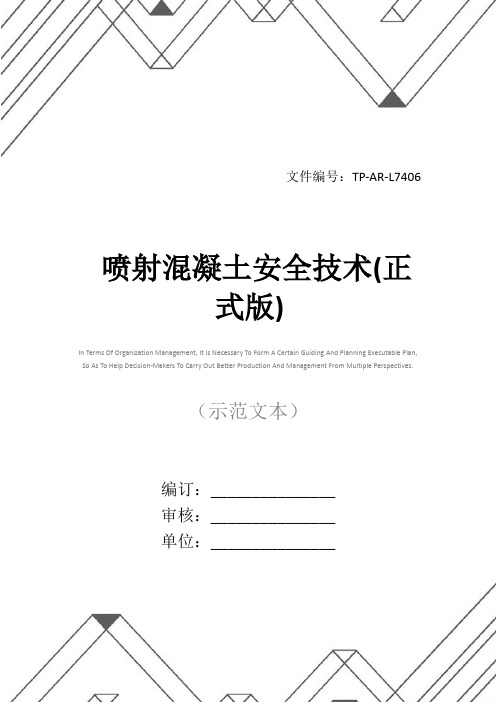 喷射混凝土安全技术(正式版)