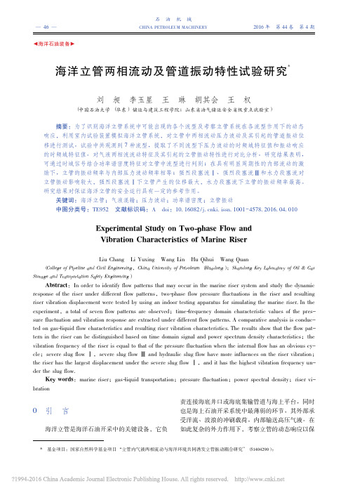 海洋立管两相流动及管道振动特性试验研究_刘昶