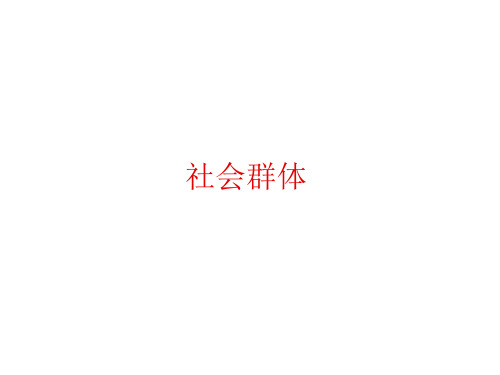 社会学：社会群体