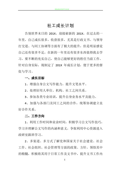 社工个人成长计划