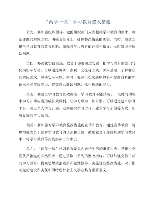 “两学一做”学习教育整改措施