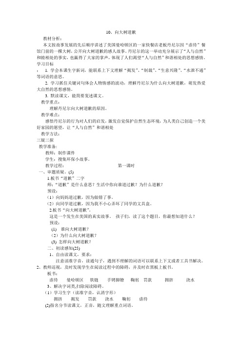 向大树道歉
