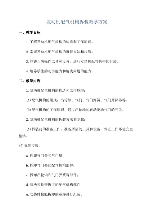 发动机配气机构拆装教学方案