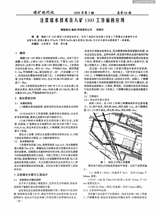 注浆堵水技术在八矿1303工作面的应用