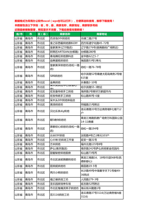 2020新版山东省青岛市市北区烘培坊工商企业公司商家名录名单黄页联系电话号码地址大全42家