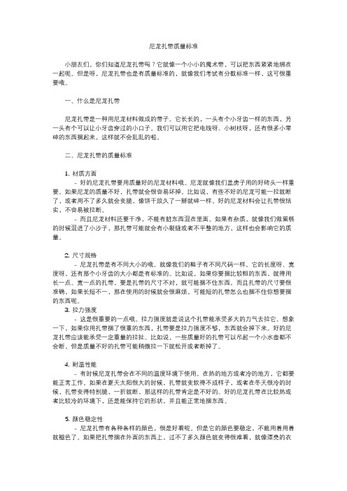 尼龙扎带质量标准