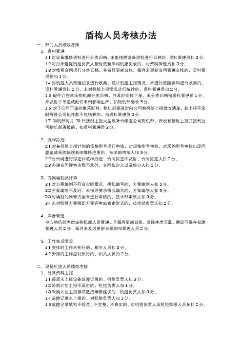 盾构人员考核办法