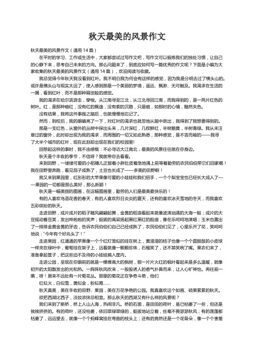 秋天最美的风景作文（通用14篇）