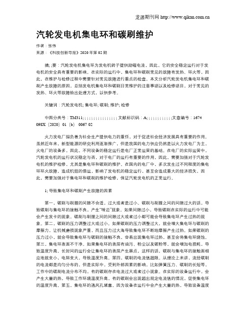 汽轮发电机集电环和碳刷维护