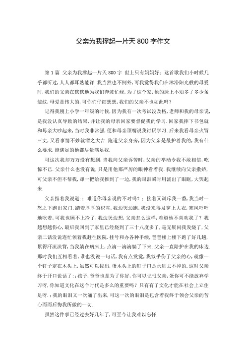 父亲为我撑起一片天800字作文