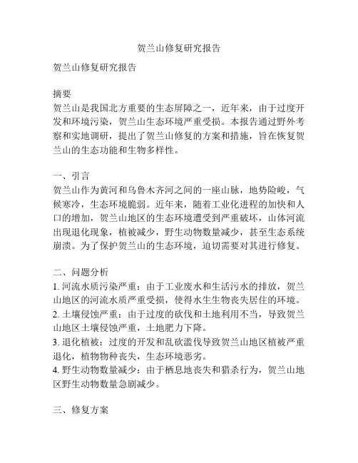 贺兰山修复研究报告