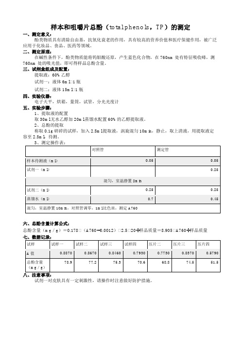 总酚的测定