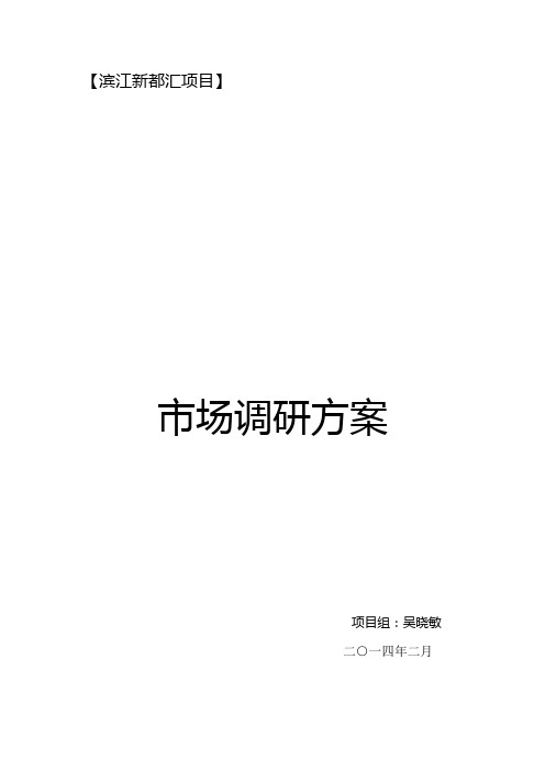 滨江新都汇市调研究方案